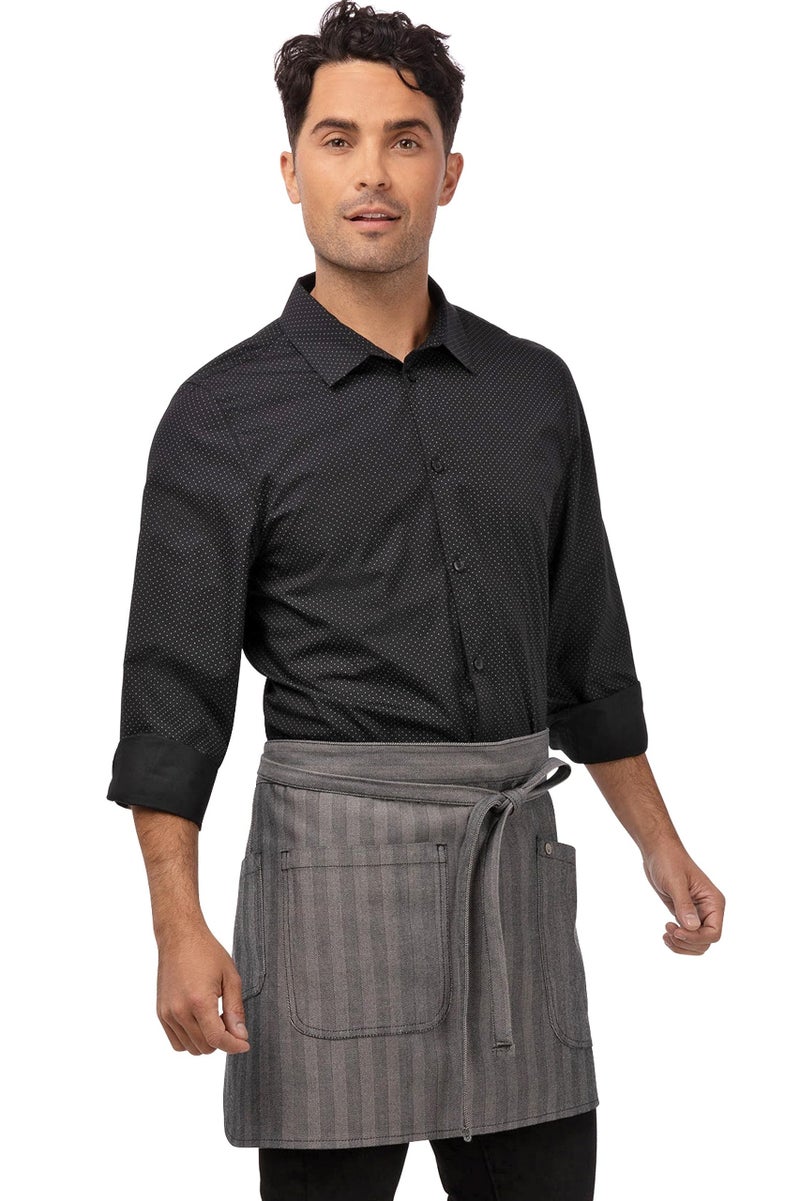 Chef Works Unisex Seattle Half Bistro Apron, Black, One Size